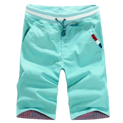 Men Casual Shorts New Summer Men Elastic Waist Shorts  Knee Length Male Cotton Casual Short Pants ► Photo 1/4