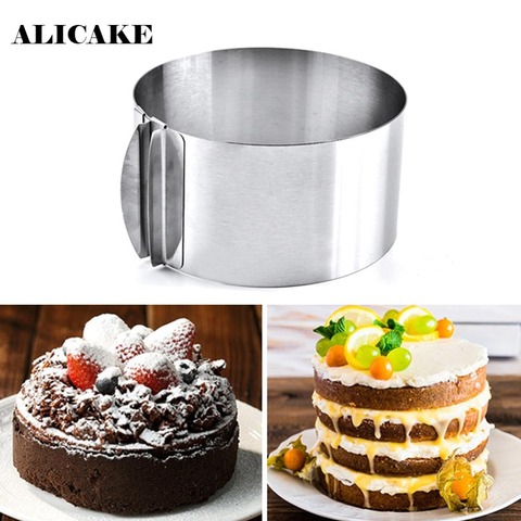 Stainless Steel Adjustable Cake Mold 16.2*16.2*8.8Cm Mousse Moulds Bakeware Pastry Tools Ring Taart Standaard Baking Tools ► Photo 1/6