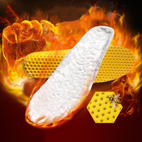 Hot Selling Unisex Insole Heated Cashmere Thermal Insoles Thicken Soft Breathable Winter Sport Shoes Foot Care Shoe Pad Big Size ► Photo 1/6