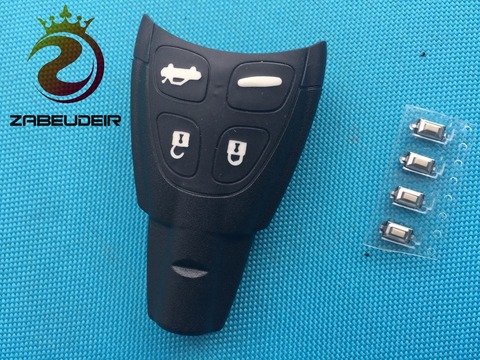 1pcs of new replacement key shell For SAAB 93 95 9-3 9-5 4 BUTTON CAR REMOTE RUBBER KEY FOB CASE+ 4PCS MICRO SWITCHES ► Photo 1/6