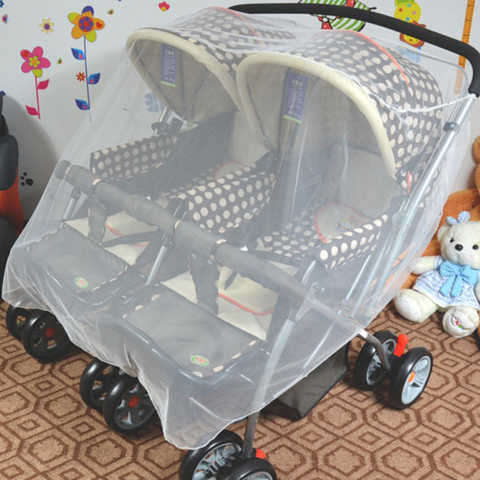 Twins Baby Stroller Pushchair Mosquito Net Insect Shield Safe Infants Protection Mesh Big Size For Twins Stroller Accessories ► Photo 1/6