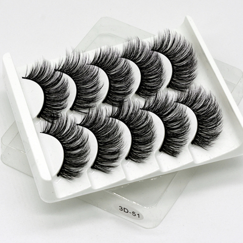 5 Pairs Mink Eyelashes Natural/Thick 3D Faux Lashes Natural False Eyelash HandMade Eyelashes Makeup Tool Extension Fake Lashes ► Photo 1/6