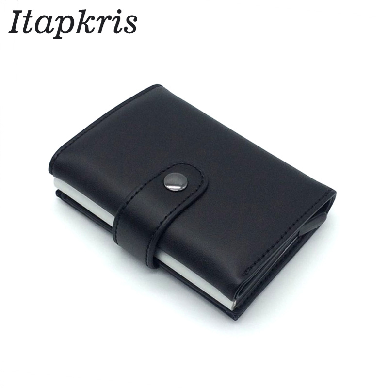 Rfid Blocking Protection Men id Credit Card Holder Wallet Leather Metal  Aluminum Business Bank Card Case CreditCard Cardholder - AliExpress