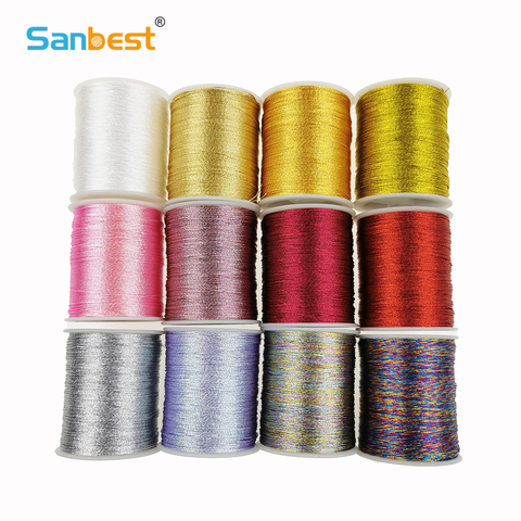 Sanbest 3 6 9 Strands Metallic Weaving Thread 3 pcs/set Shiny Effect Jewellery DIY Crafts String Stitch Weave Threads TH00047 ► Photo 1/6