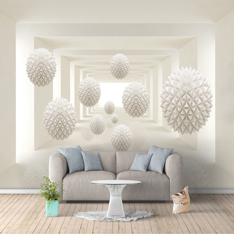 Custom 3D Photo Wallpaper Modern Simple Creative Designs Stereoscopic Space Round Ball Large Mural Wall Painting Art Wallpaper ► Photo 1/1