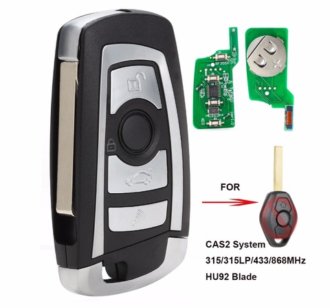 KEYECU CAS2 Modified Flip Remote Key 4 Button 315MHz/433MHz/868MHz/315LP PCF7946 for BMW E60 5 Series E63 6 Series FCC: KR55WK47 ► Photo 1/6
