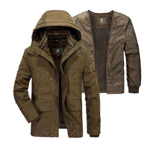 New Brand Parka  Military Fleece Liner Detachable Winter Jacket  Thick Warm Snow Overcoat Obesity Plus Size 5XL ► Photo 1/6