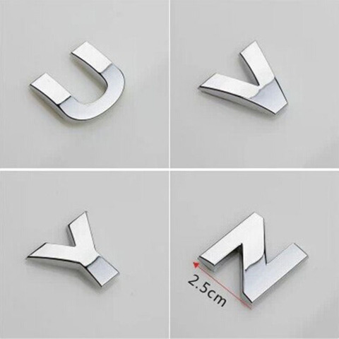 1pcs Car Stickers 2.5*2.5 silver black Car styling metal sticker Digital Figure Number Chrome DIY originality 3D metal Letters  ► Photo 1/1