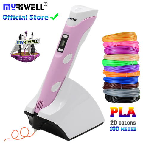 Myriwell Wireless Charging Low Temperature 3D Pen PCL/PLA 4th 3D Printing Pen Built-in 1500 mAh Battery Best Gift for Children ► Photo 1/6