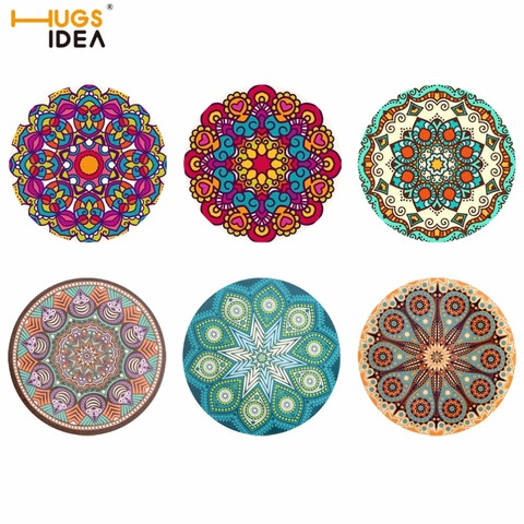 HUGSIDEA Creative 3D Mandala Floral Pattern Drink Coasters Home Fashion Heat-insulated Dinning Table Mats Coffee Cup Pads Rugs ► Photo 1/6