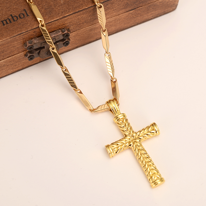 Men Women's Gift Cross Charm Fashion Men's Jewelry Pendant Chain Necklace 
