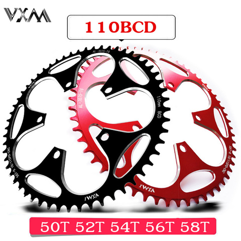 VXM Road Bicylcle 110BCD Crank 50T 52T 54T 56T 58T Chainwheel  Alloy Ultralight Climbing Power Chainring Plate Bicycle Parts ► Photo 1/6