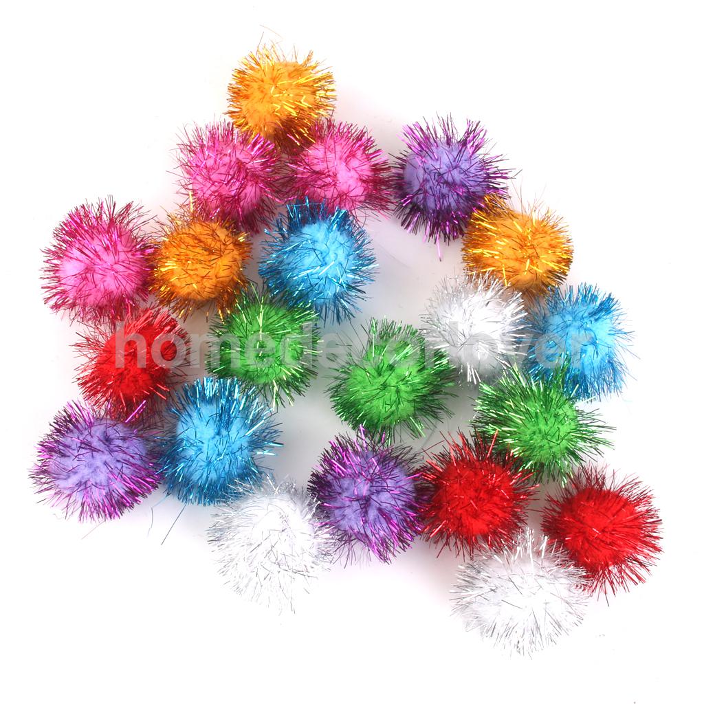 3.5cm Glitter Tinsel Sprayed Pom Poms Balls Cat Toys or Toy DIY Crafts  21PCS - Price history & Review, AliExpress Seller - HomeDecorLover Store