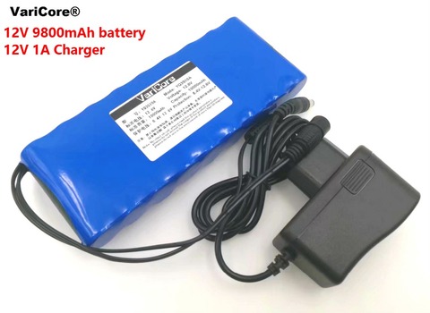 12 v 9.8Ah 9800mAh 18650 Rechargeable batteries 12V Li-Ion Battery pack Protection Board CCTV Monitor battery +12.6V 1A Charger ► Photo 1/1