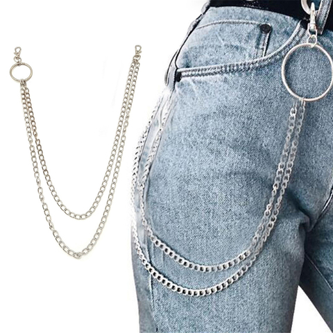 1PC Long Trousers Hipster Key Chains Punk Street Big Ring Metal Wallet Belt Chain Pant Keychain Unisex HipHop Jewelry Nice Gift ► Photo 1/6