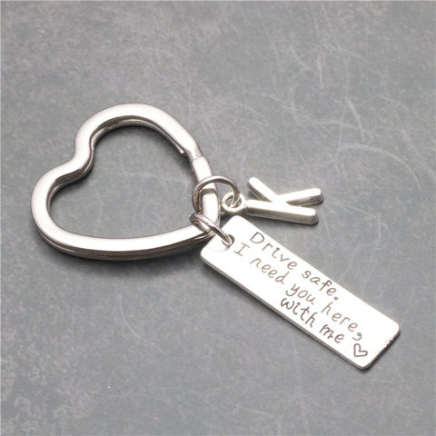 Letter A-Z Key Chain Drive Safe I Need You Here With Me Keychain Jewelry Engraved Bike Star Keyring Llaveros Father's Day Gift ► Photo 1/4