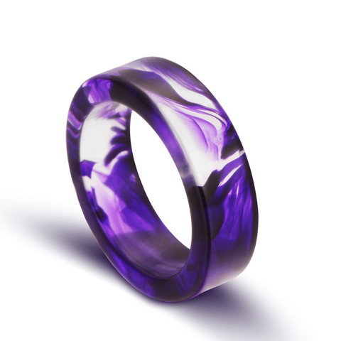 NEW 6mm The pattern of blood Purple blue Ring Romantic Vampire resin ream Party Ring Jewelry For Men Women ► Photo 1/4