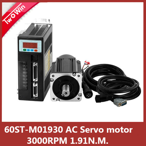 60ST-M01930 220V 0.6KW 3000RPM AC Servo motor 1.91N.M 600W Single-Phase ac Drive Permanent Magnet Matched Driver ► Photo 1/1