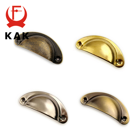 KAK 8PCS Bronze Metal Handles 50x20mm ZAKKA Box Pulls Mini Drawer Knobs Shell Cabinet Handle Antique Brass Furniture Handle ► Photo 1/6
