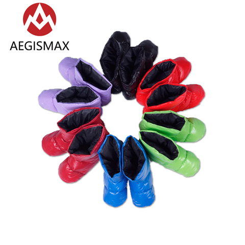 AEGISMAX sleeping bag accessories duck down slippers camping soft socks down shoes unisex indoor / warm travel ► Photo 1/6