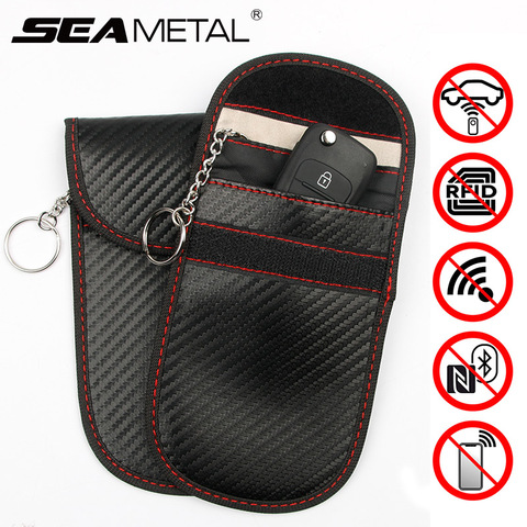 1Pcs Car key Bag Cars Fob Signal Blocker Faraday Bags Signal Blocking Bag Shielding Pouch Wallet Case For Privacy Protection New ► Photo 1/6