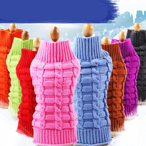 New /winter Wool Dog Sweater Simple Twisted Rope Elasticity Knitting Sweater for Medium and Big Pets Supplies Dogs Accessories ► Photo 1/6
