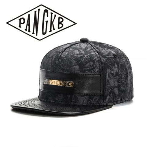 PANGKB Brand NO MERCY CAP Leather Metal Autumn snapback hat hip hop Headwear men women adult outdoor casual sun baseball cap ► Photo 1/5