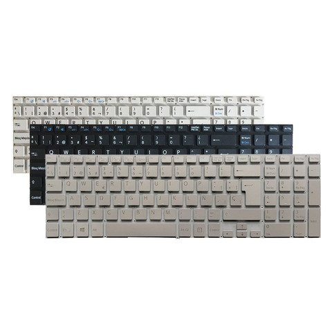 Spanish Laptop Keyboard for SONY Vaio SVF152 SVF153 SVF1541 SVF1521K1EB svf1521p1r SVF152C29M SVF1521V6E white/black/silver ► Photo 1/6