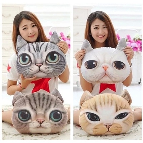 35cm*36cm 3D Cute Cartoon Animal Dog Cat Printed Car Creative  Pillow Interior Home Decor Car-styling Seat Back Cushions ► Photo 1/5
