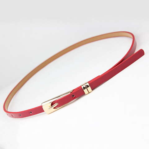 Thin Pu Leather Fashion Belt Female Red Brown Black White Yellow Waist Belts for Women Dress Strap Wholesale 8 Colors ► Photo 1/1