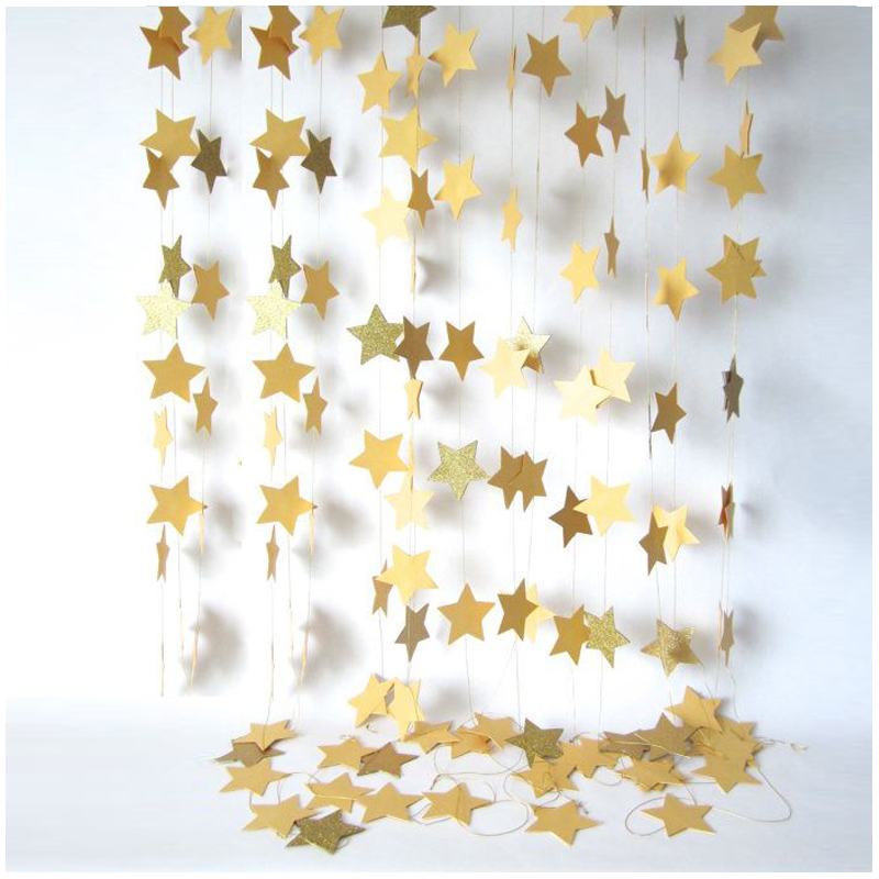 2x Nordic Disc Star Paper Garland String Ornament Hanging Banner Chirstmas Party 