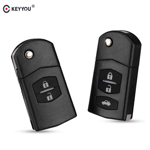 KEYYOU Folding Flip Key Shell For Mazda 2 3 5 6 RX8 MX5 Key 2 3 Buttons  Replacement Remote Car Key Fob Case Cover - Price history & Review, AliExpress Seller - KEYYOU KeyCase Store