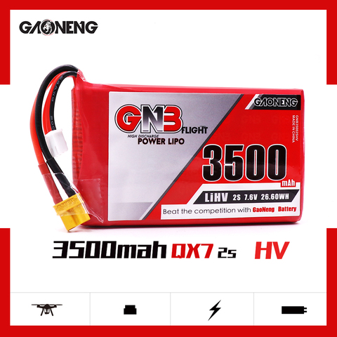 Gaoneng GNB 3500mAh 2S1P 7.6V 2C/4C HV Lipo Battery For frysky Taranis QX7 Transmitter TX Remote control RC Parts ► Photo 1/6