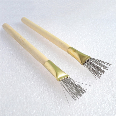 2Pcs Wooden Handle Thick/Thin Iron Wire Brush Clay Tool for Making Clay Doll Hair Model Hair Indentation Pen Art Supplies ► Photo 1/1