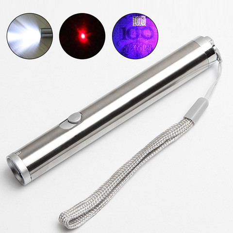 UV Pen Infrared Laser Powerful LED Flashlight 3in1 Portable Multifunction Mini Pocket LED DC 5V Laser flashlight ► Photo 1/1