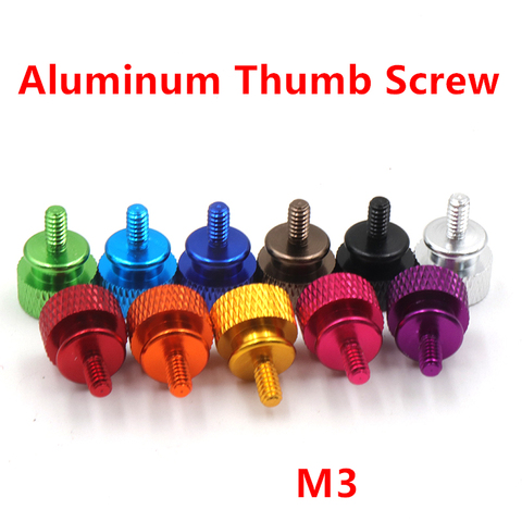 10pcs M3 Aluminum step thumb screw Computer case Screw Knurled Hand Screws anodized 11 colors ► Photo 1/3