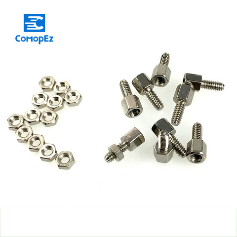 10pcs RS232 Screw DB9 Nut 5+7MM Hex head Spacing Screws with nut for D-Sub DB9 VGA COM serial connector 5MM+7MM ► Photo 1/6