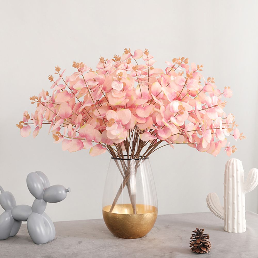 5 Twigs 20 Heads Imitation Artificial Eucalyptus Flower Wedding Home Decor., 