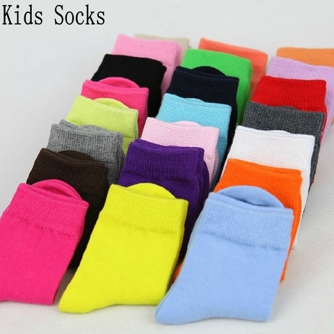 10 Pairs/ Lot Kids Socks Autumn Winter Candy Colors High Quality Cotton Boys Girls Socks 1-9 Year Chilren Socks ► Photo 1/6