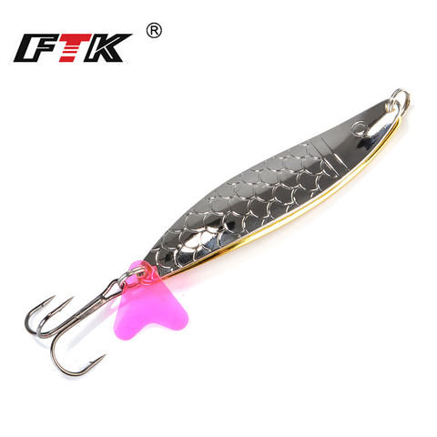 FTK 1pc Fishing Lure 24g 28g 35g Double Spoon Lure With Treble Hook Carp Spinner Bait Metal Jigging Hard Bait For Pike Fishing ► Photo 1/6