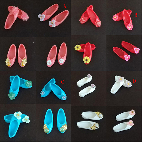 1Pair Ancient Flat Shoes High Quality Cute Mixed Style Colorful Platform Shoes For Barbie Doll Accessories Kids Gifts ► Photo 1/6
