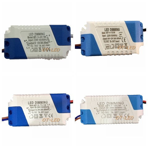 Dimmable Isolated 300mA 3-4x1W 5x1W 6-7x1W Led Driver 3W 4W 5W 6W 7W 9W 10W 12W 20W 24W Power Supply AC 110V 220V for LED lights ► Photo 1/6