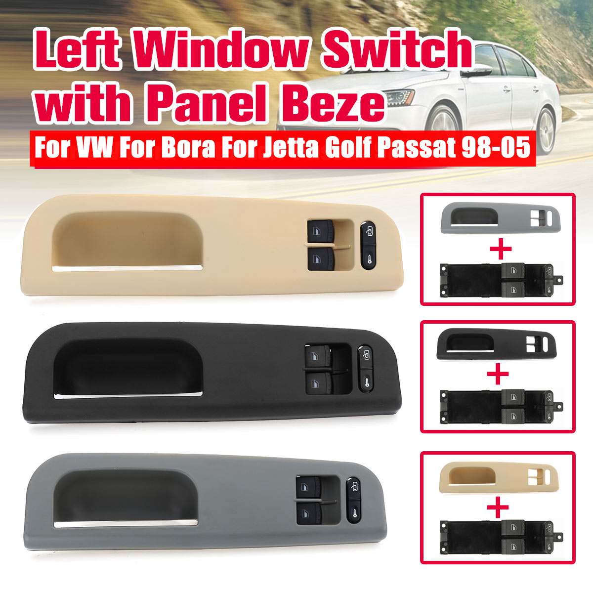 Front Left 2 Doors Car Auto Master Window Switch + Control Panel LHD For VW  Bora for Jetta Golf MK4 Passat B5 1998-2005 - Price history & Review, AliExpress Seller - Langding Record Store