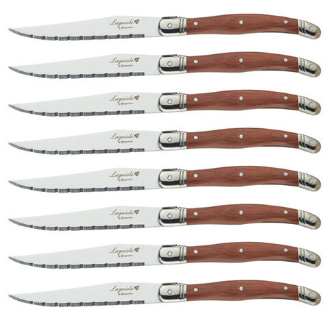 6pcs Laguiole Steak Knives Stainless Steel Dinner Knife Western Cutlery Wood Handle Tableware Restaurant  Japanese Flatware RU ► Photo 1/1