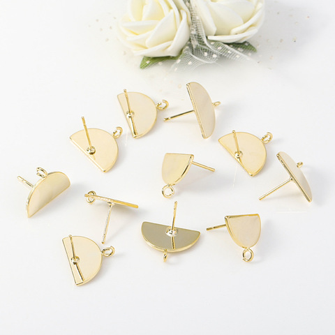 6PCS 24K Gold Color Plated Brass Shaped Stud Earrings for Jewerly Making Diy Jewelry Findings Accessories wholesale ► Photo 1/6