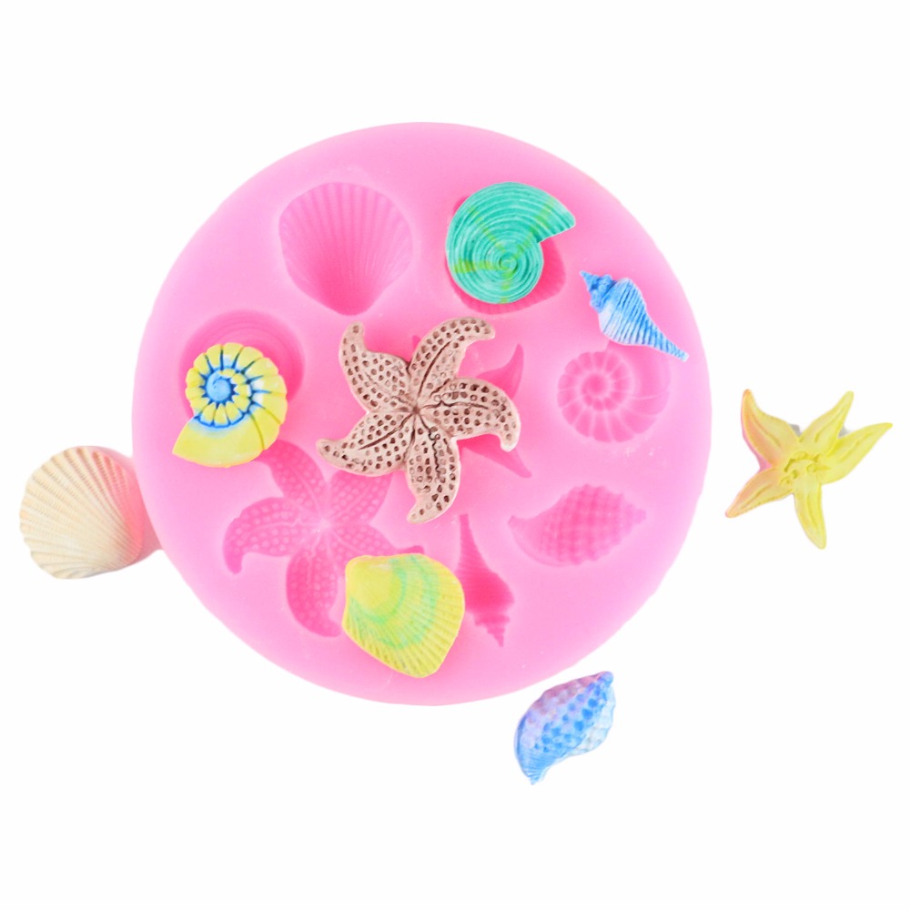 3D DIY Silicone Animal Shell Starfish Shap Soap Mold Clay Mould Decorating Tools
