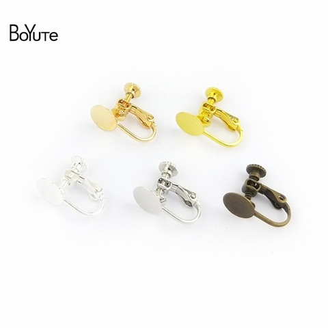 BoYuTe (10 Pieces/Lot) Metal Brass 14*17MM No Pierced Ear Clip with 8MM Base Diy Handmade Earrings Jewelry Accessories ► Photo 1/6
