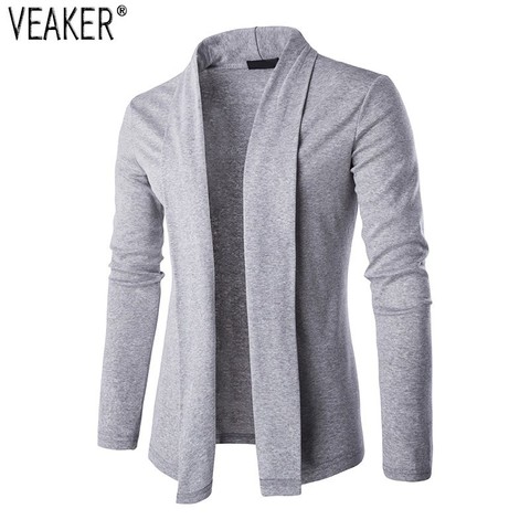 2022 Autumn Men's Sweater Cardigans Male Slim Fit Long Sleeve knitted cardigan Black Gray Casual Mens Sweaters Knitwear M-2XL ► Photo 1/6