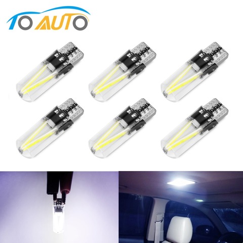 T10 W5W LED Bulbs Canbus Error Free Filament Lights COB LED Glass Shell Wedge Auto Parking Bulbs Car Reading Dome Lamp DC 12V ► Photo 1/6