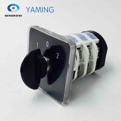 3 phase change over switch 32A 3 poles 3 position manual transfer selector on-off-on rotary cam switch YMZ12-32D0723.3 ► Photo 1/6